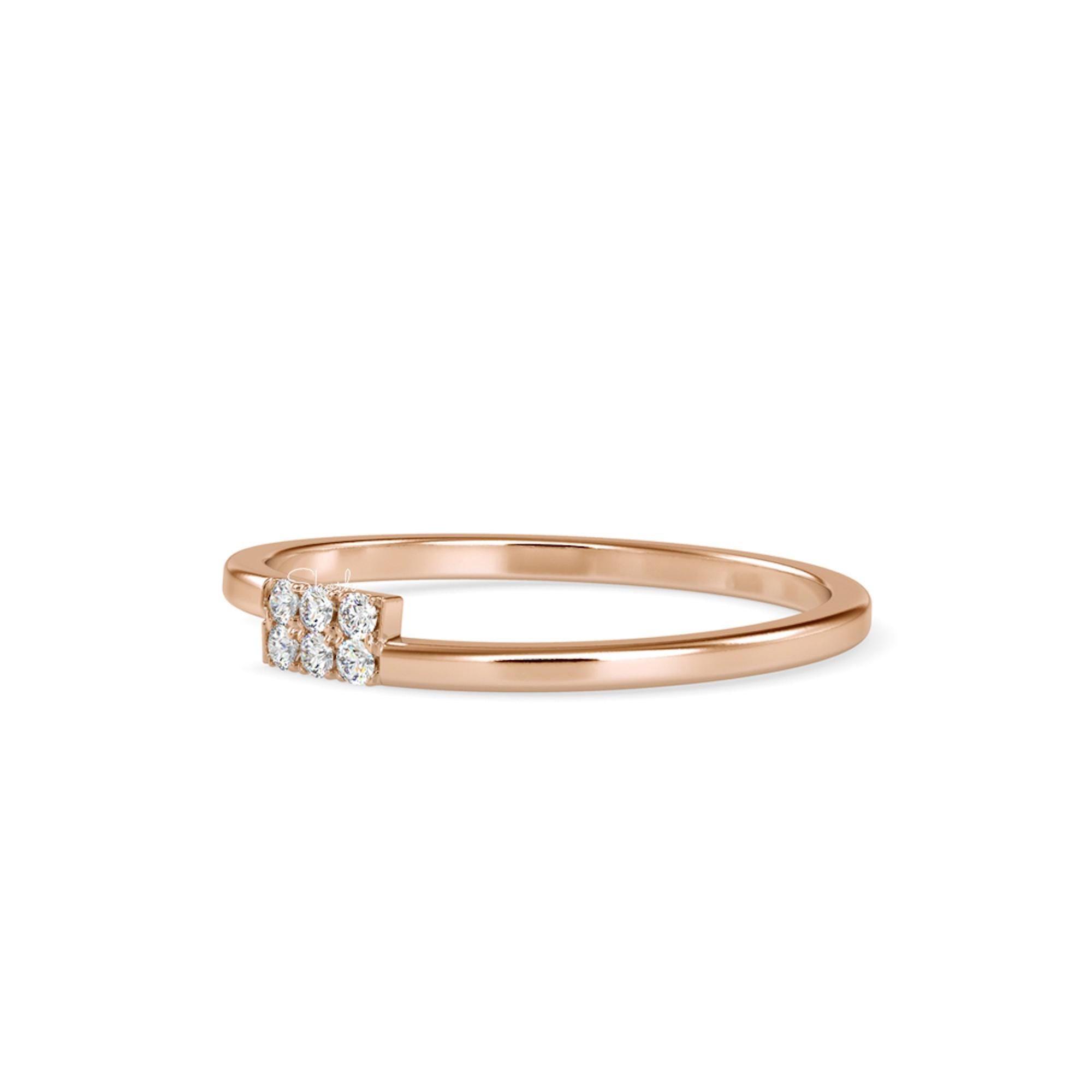Dainty Round Cut Lab Grown Diamond Wedding Band/Stacking Ring