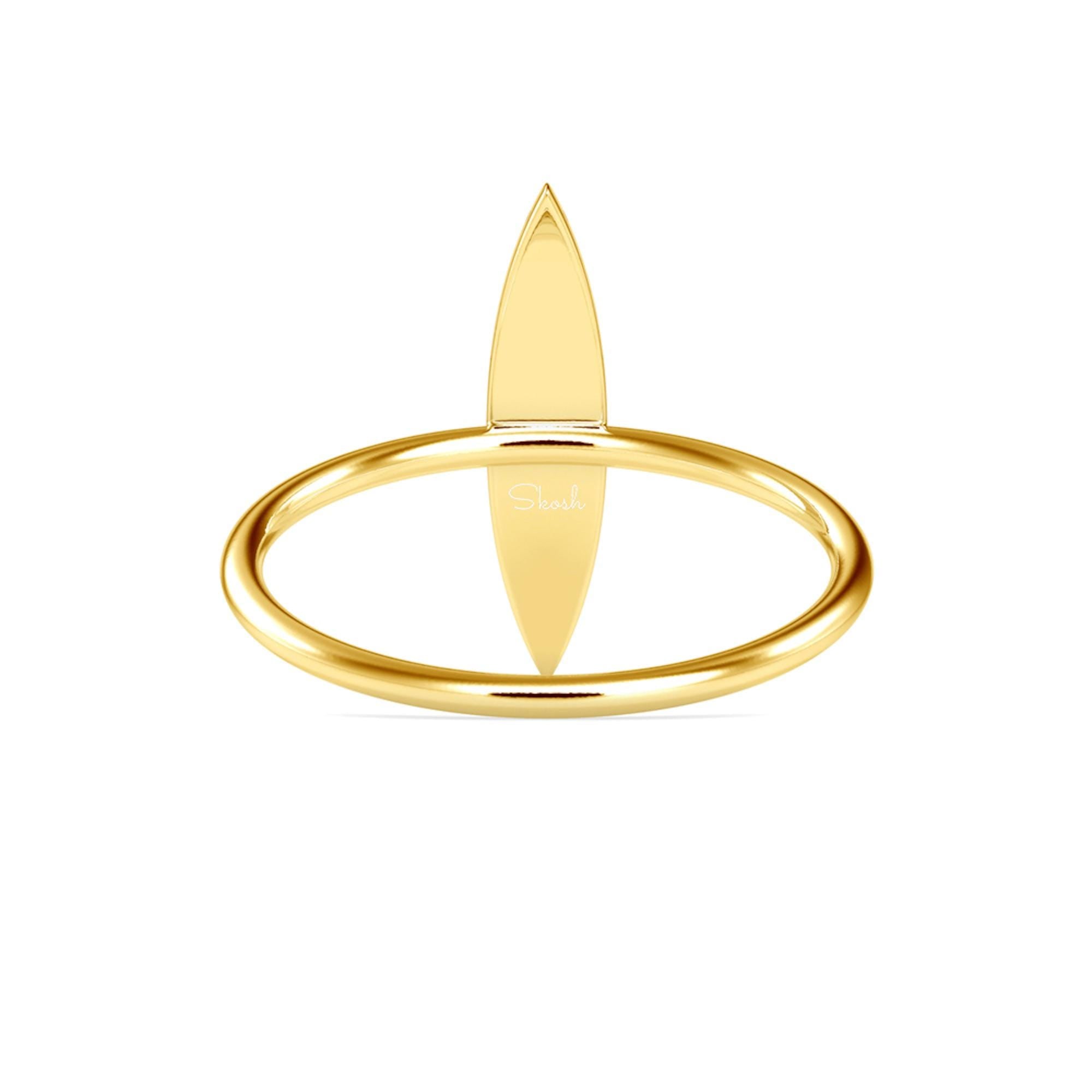 Tapered Bar Ring with Round Cut Lab Grown Diamonds