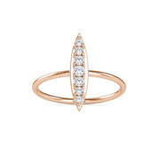 Tapered Bar Ring with Round Cut Lab Grown Diamonds