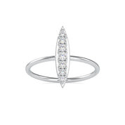 Tapered Bar Ring with Round Cut Lab Grown Diamonds