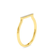 Dainty Round Brilliant Cut Diamond Bar Stacking Wedding Band