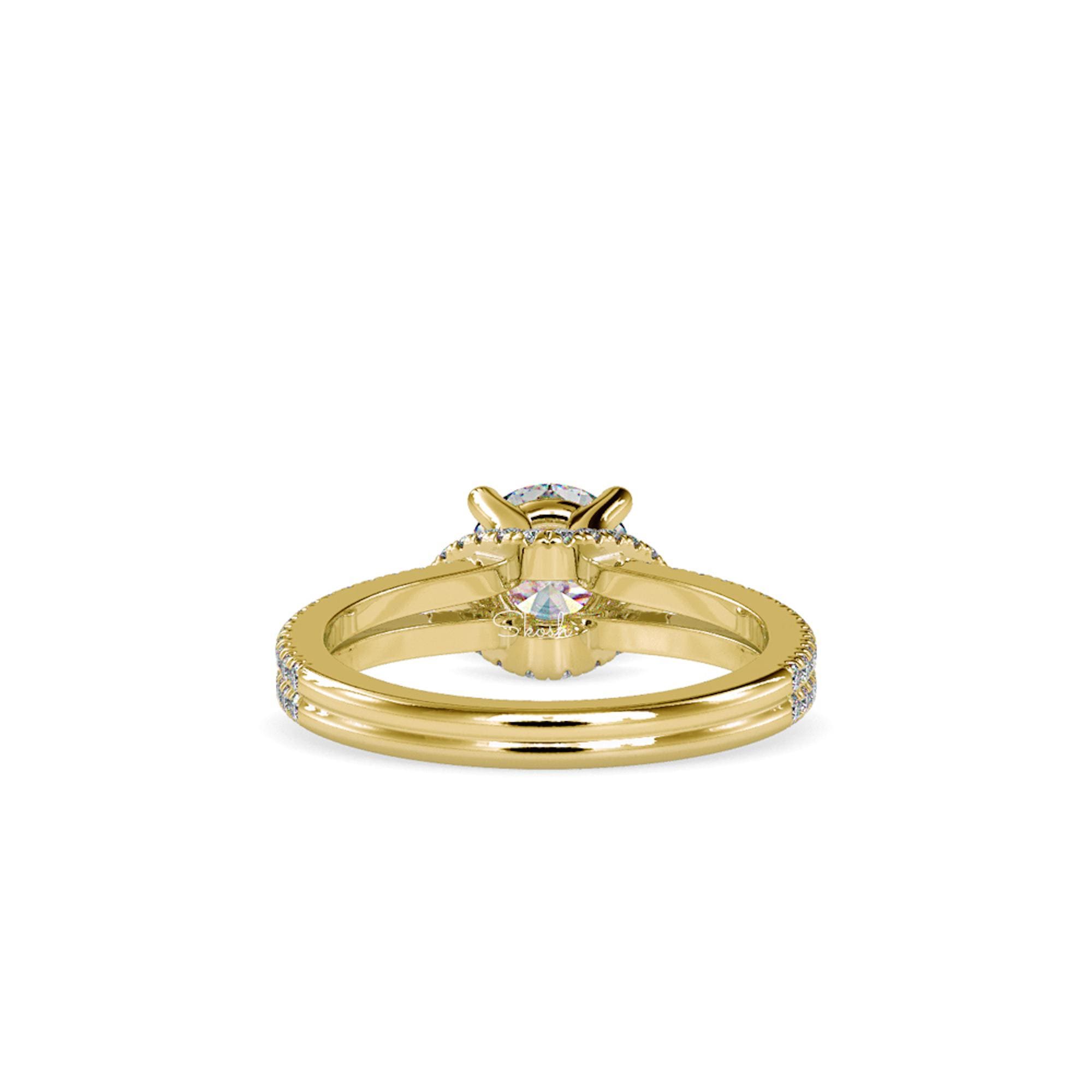 High-Set Round Cut Lab Grown Diamond Engagement Wedding Ring