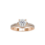 High-Set Round Cut Lab Grown Diamond Engagement Wedding Ring