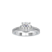 High-Set Round Cut Lab Grown Diamond Engagement Wedding Ring