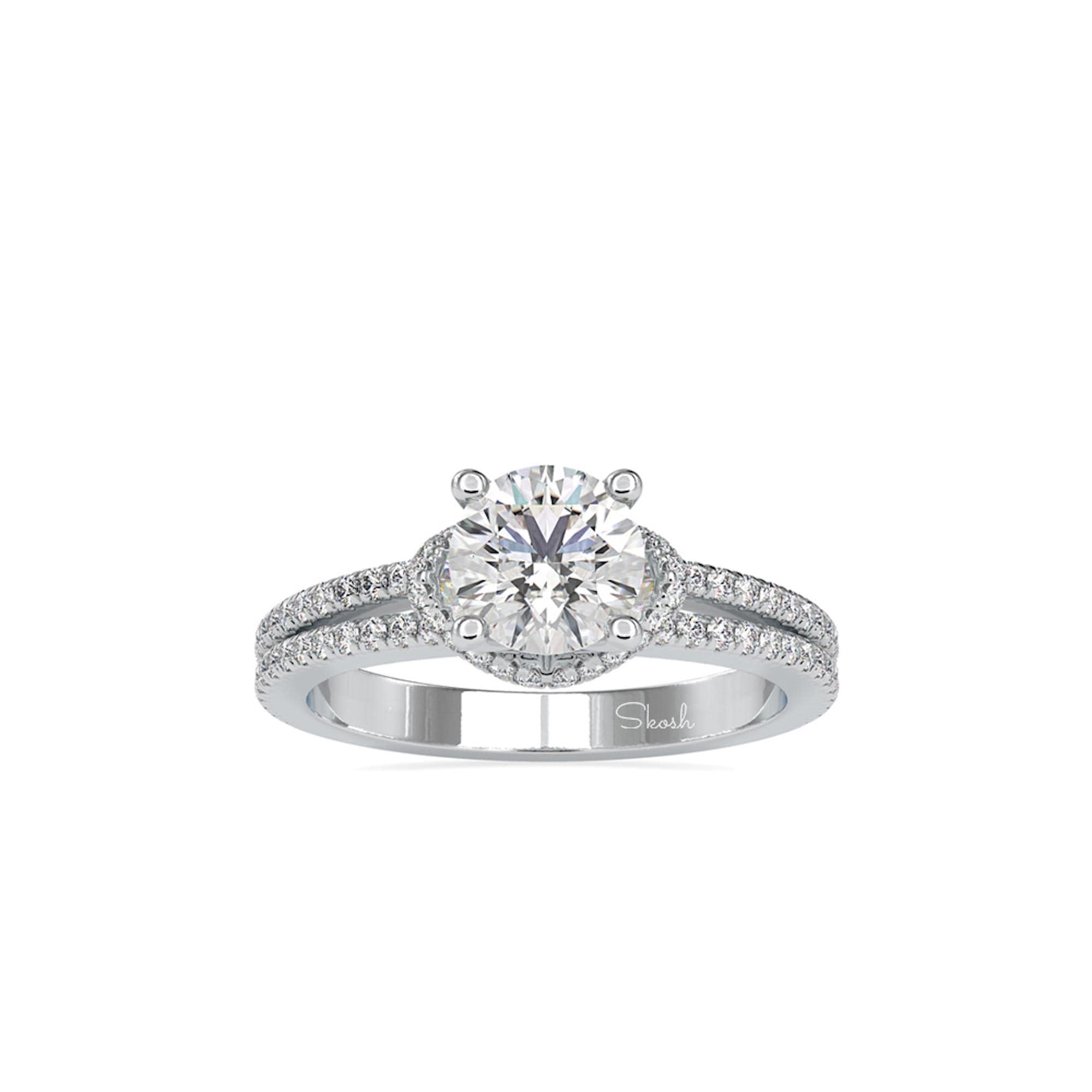 Round Cut Moissanite 1.49 TCW Engagement Wedding Ring