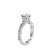 High-Set Round Cut Lab Grown Diamond Engagement Wedding Ring