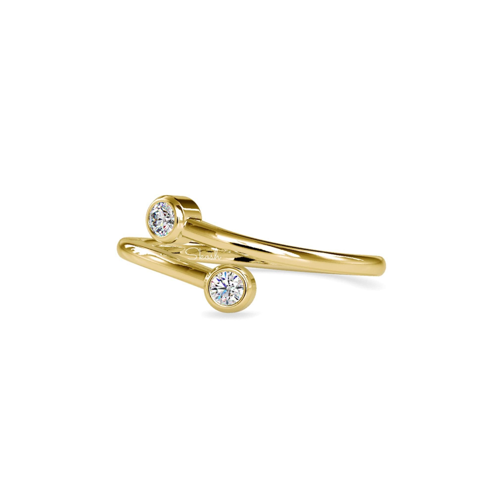 Two Diamond Cuff Ring
