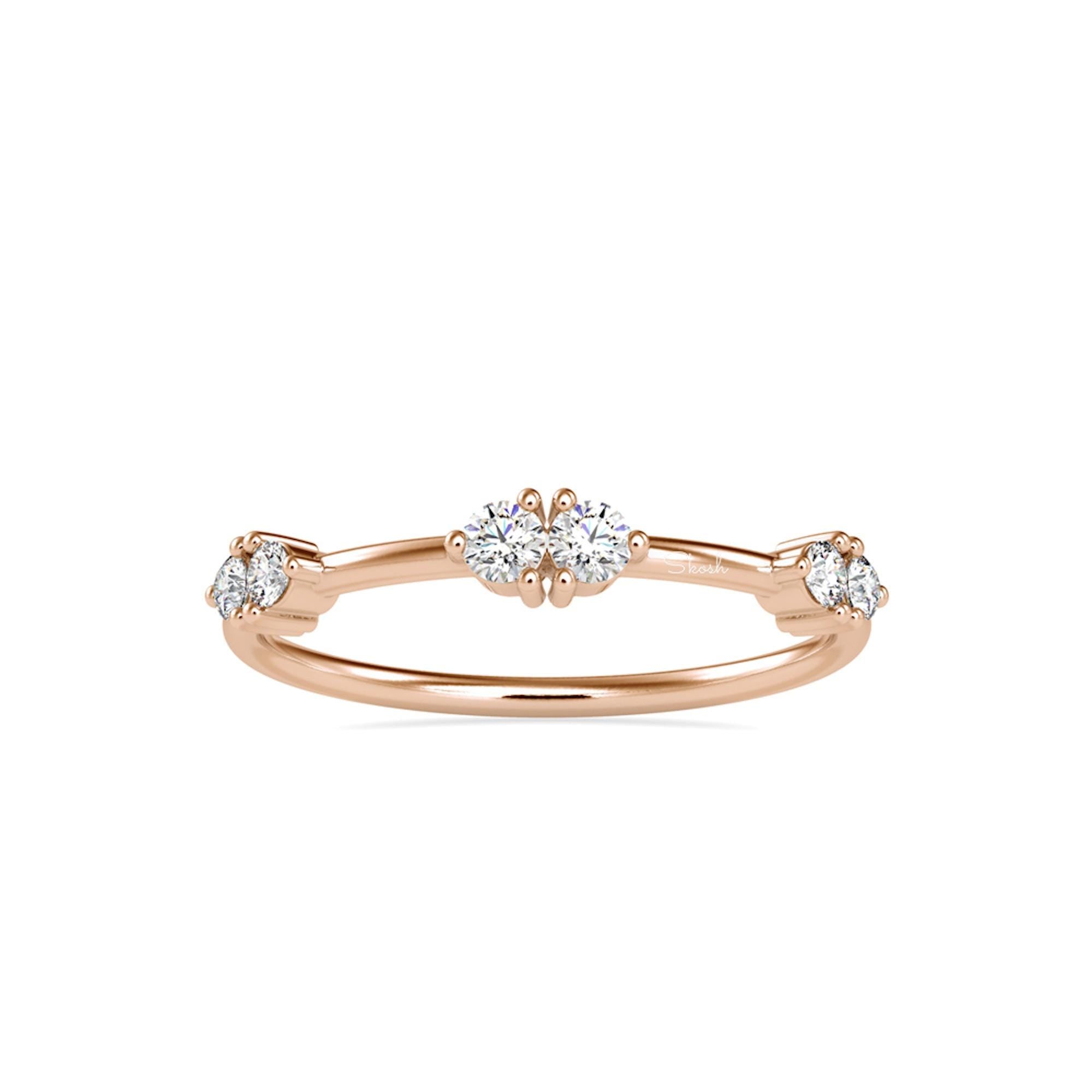 Round Cut Lab Grown Diamond Wedding Band/Stacking Ring