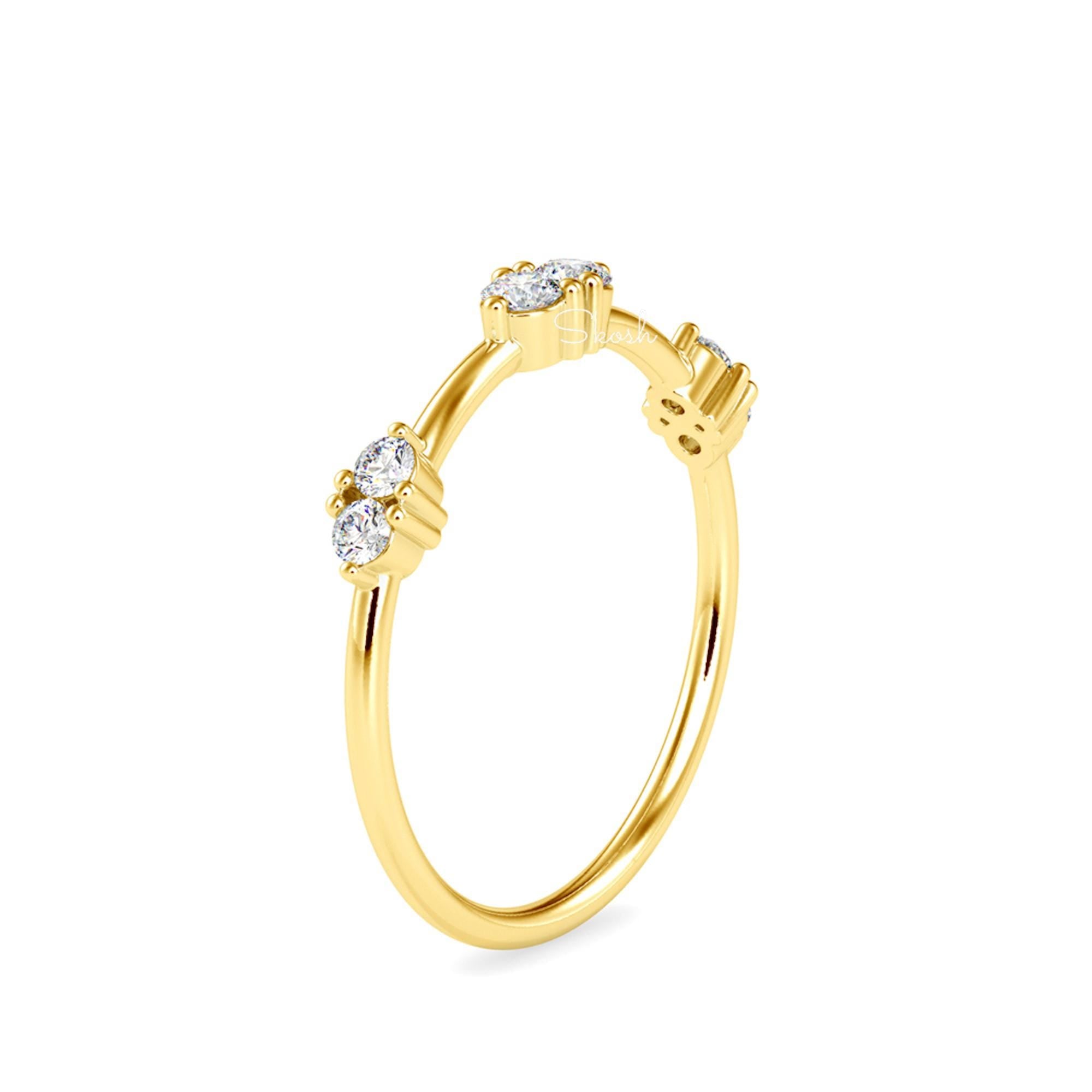 Round Cut Lab Grown Diamond Wedding Band/Stacking Ring