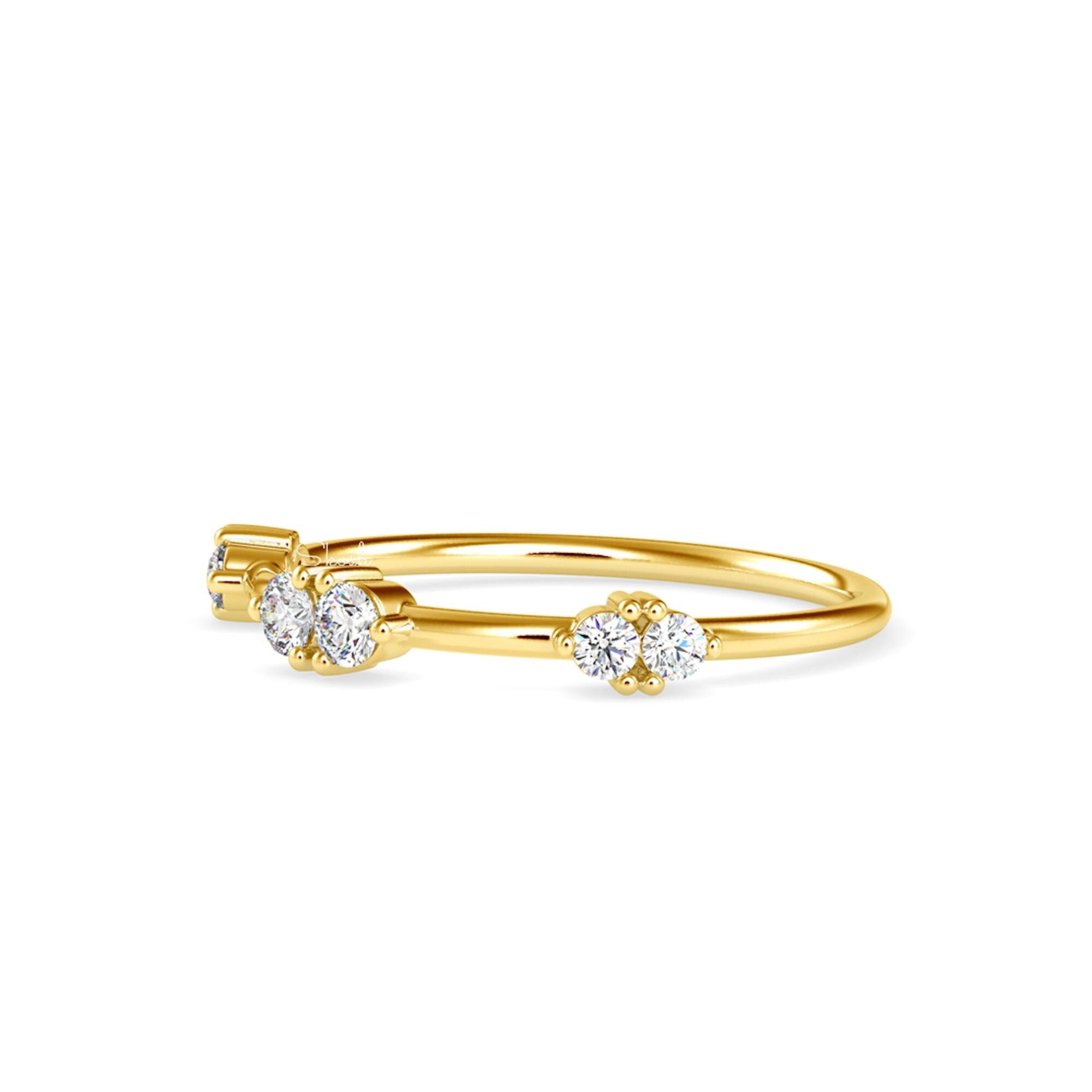 Round Cut Lab Grown Diamond Wedding Band/Stacking Ring