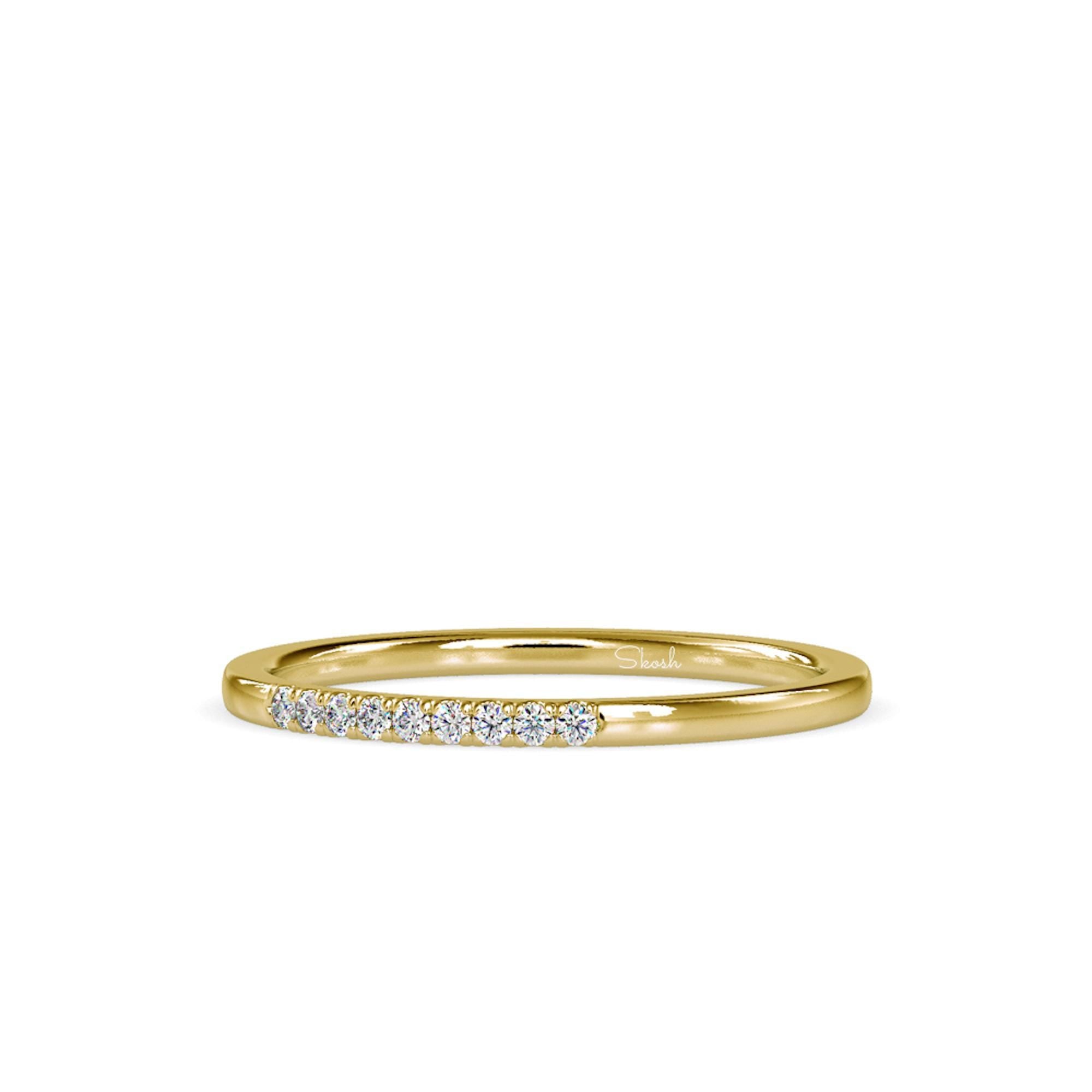 Round Lab Grown Diamond Half Eternity Wedding Band