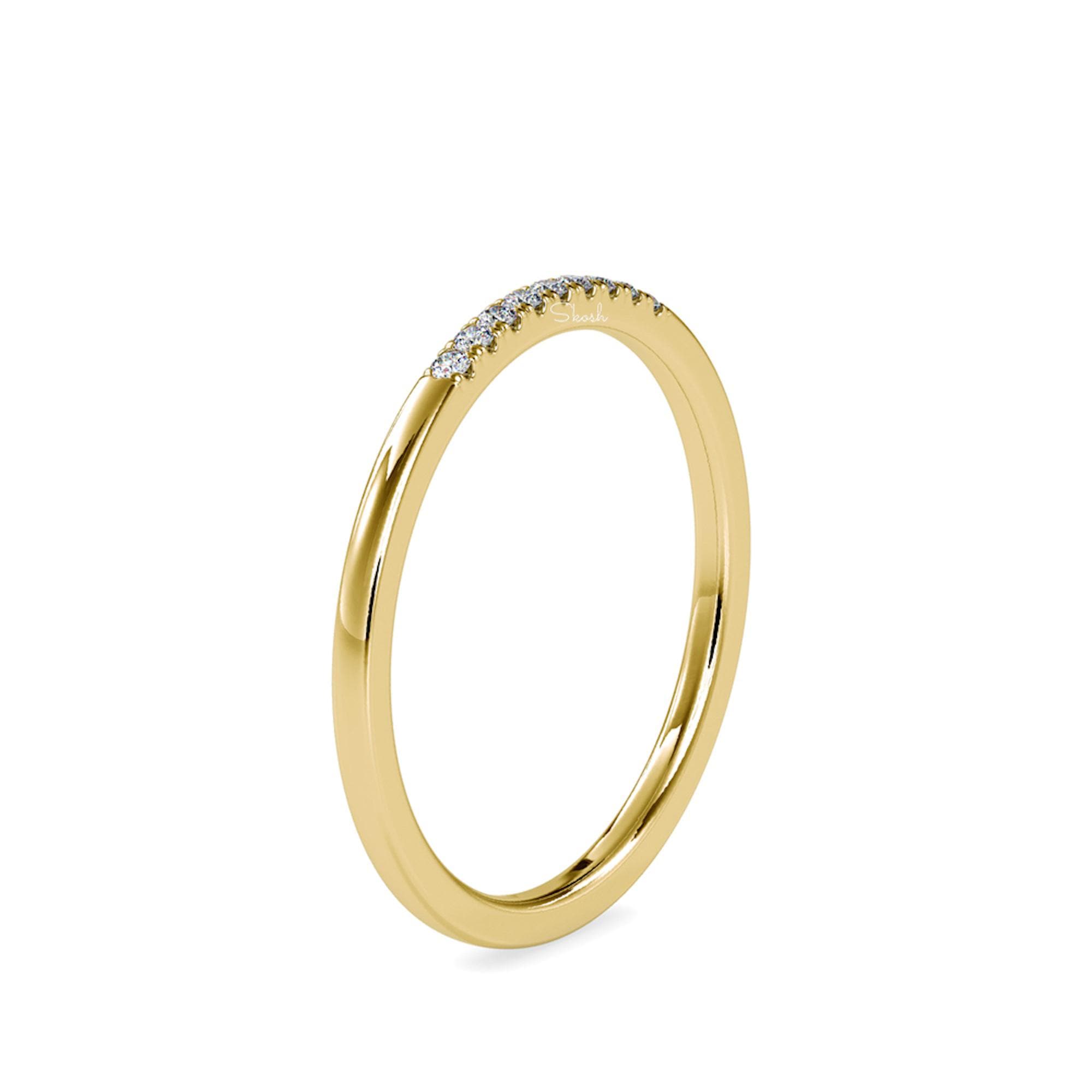 Round Lab Grown Diamond Half Eternity Wedding Band