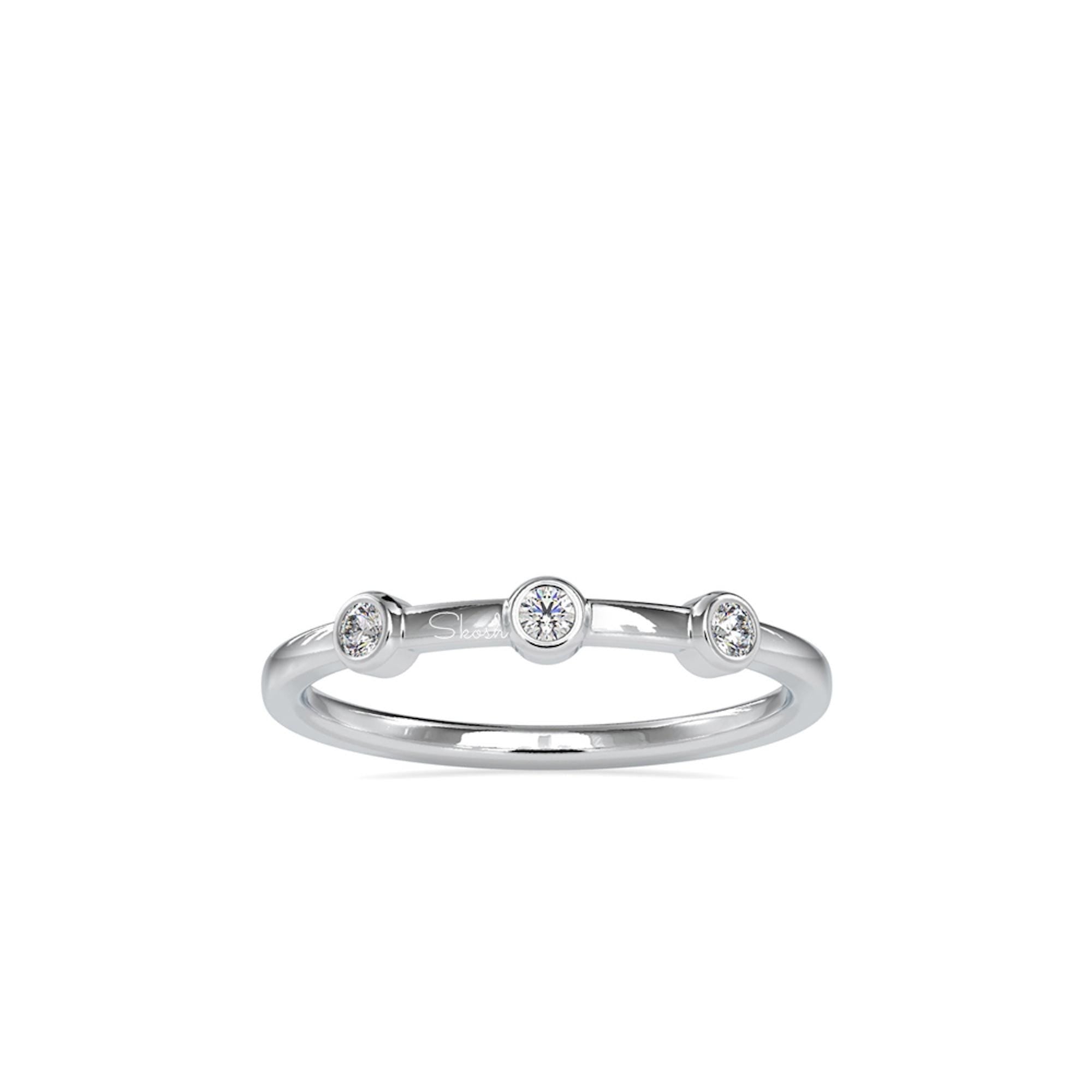 Three Diamond Wedding Band