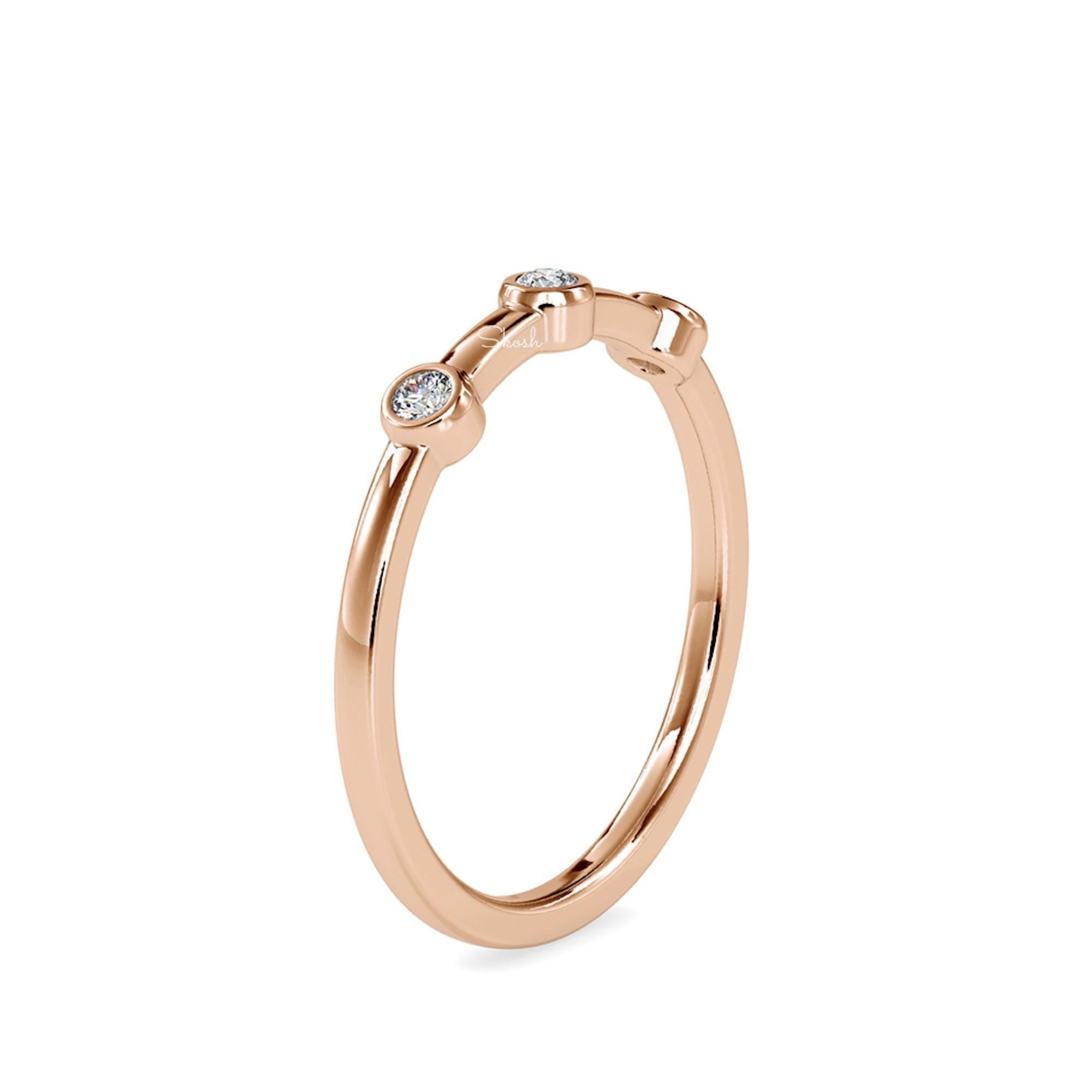 Three Diamond Wedding Band