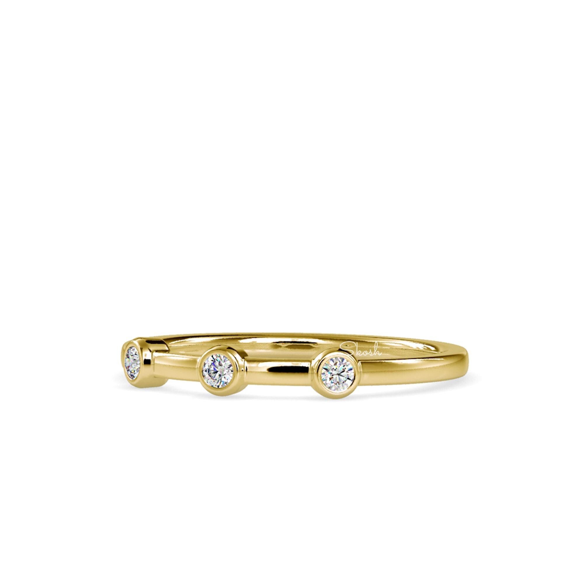 Three Diamond Wedding Band