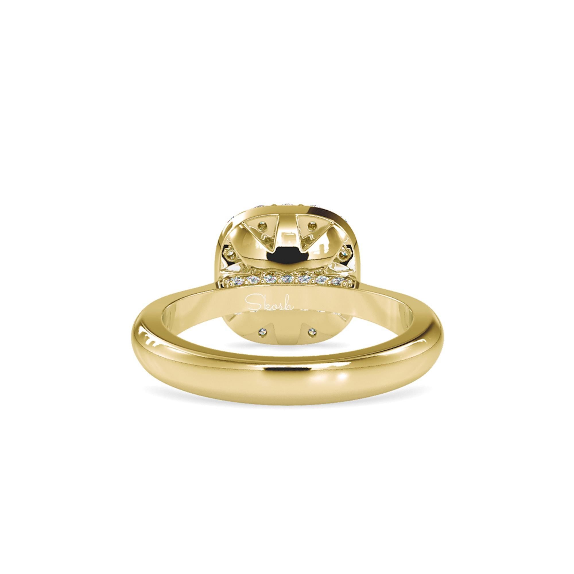 Hidden Halo Round Cut Diamond Engagement Ring