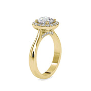 Hidden Halo Round Cut Diamond Engagement Ring
