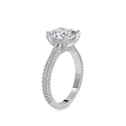 Square Cushion Cut Pave Diamond Engagement Ring