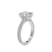 Square Cushion Cut Lab Grown Pave Diamond Engagement Ring