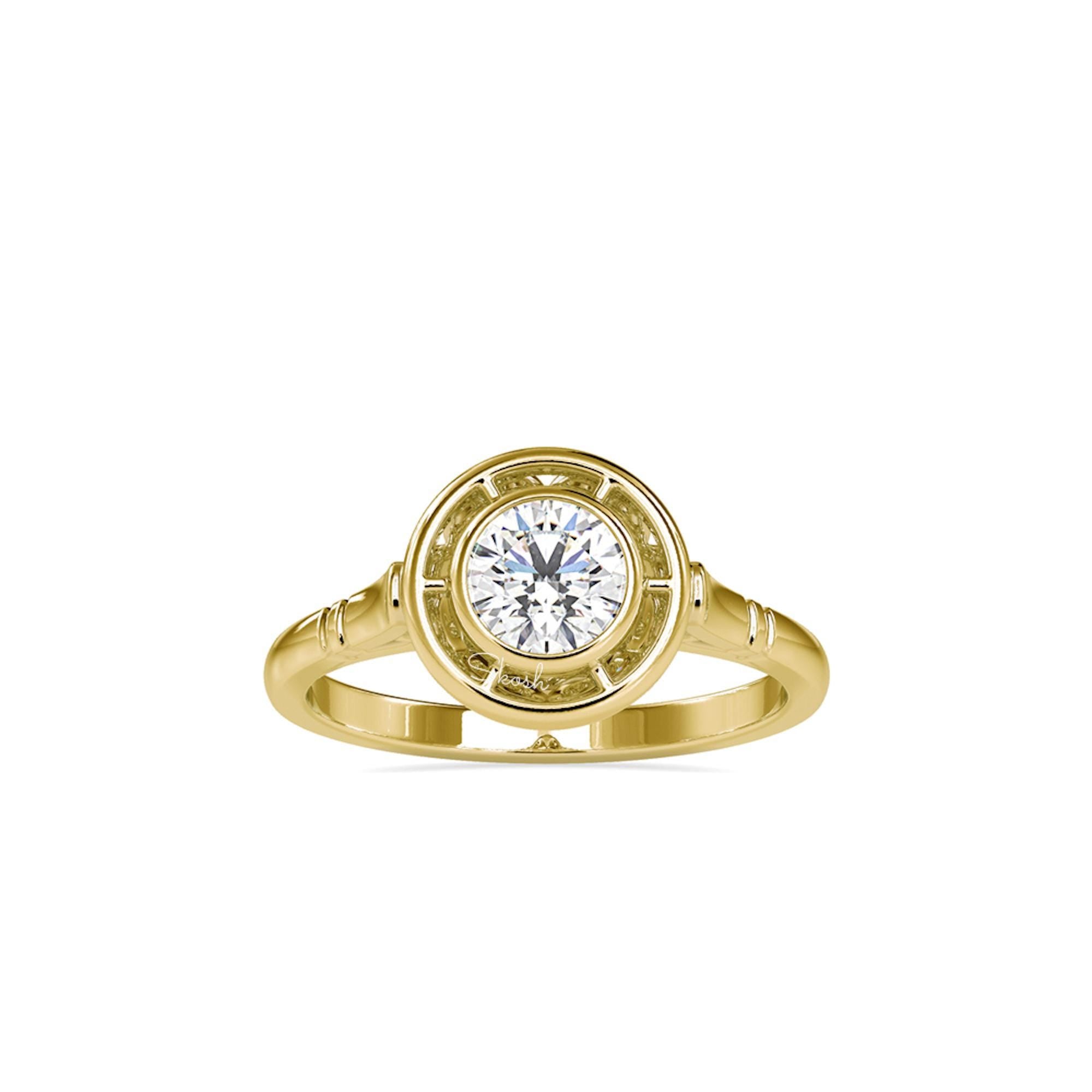 0.50 TCW Round Cut Moissanite Filigree Engagement Ring