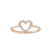 Dainty Heart Diamond Ring