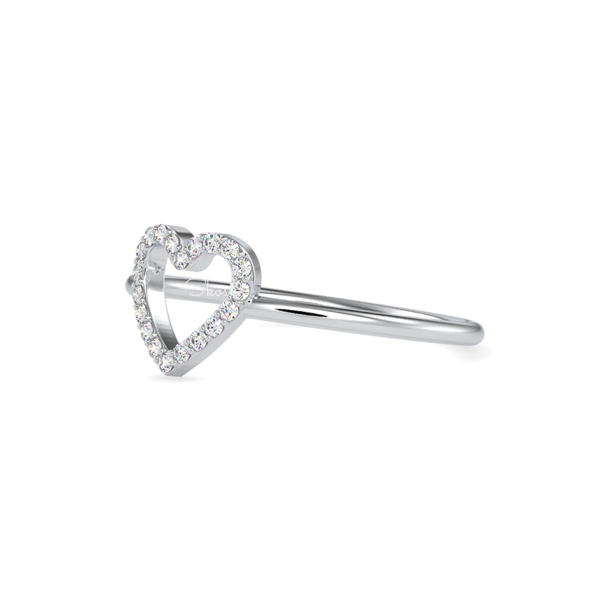 Dainty Heart Diamond Ring