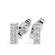Diamond Bar Stud Earrings