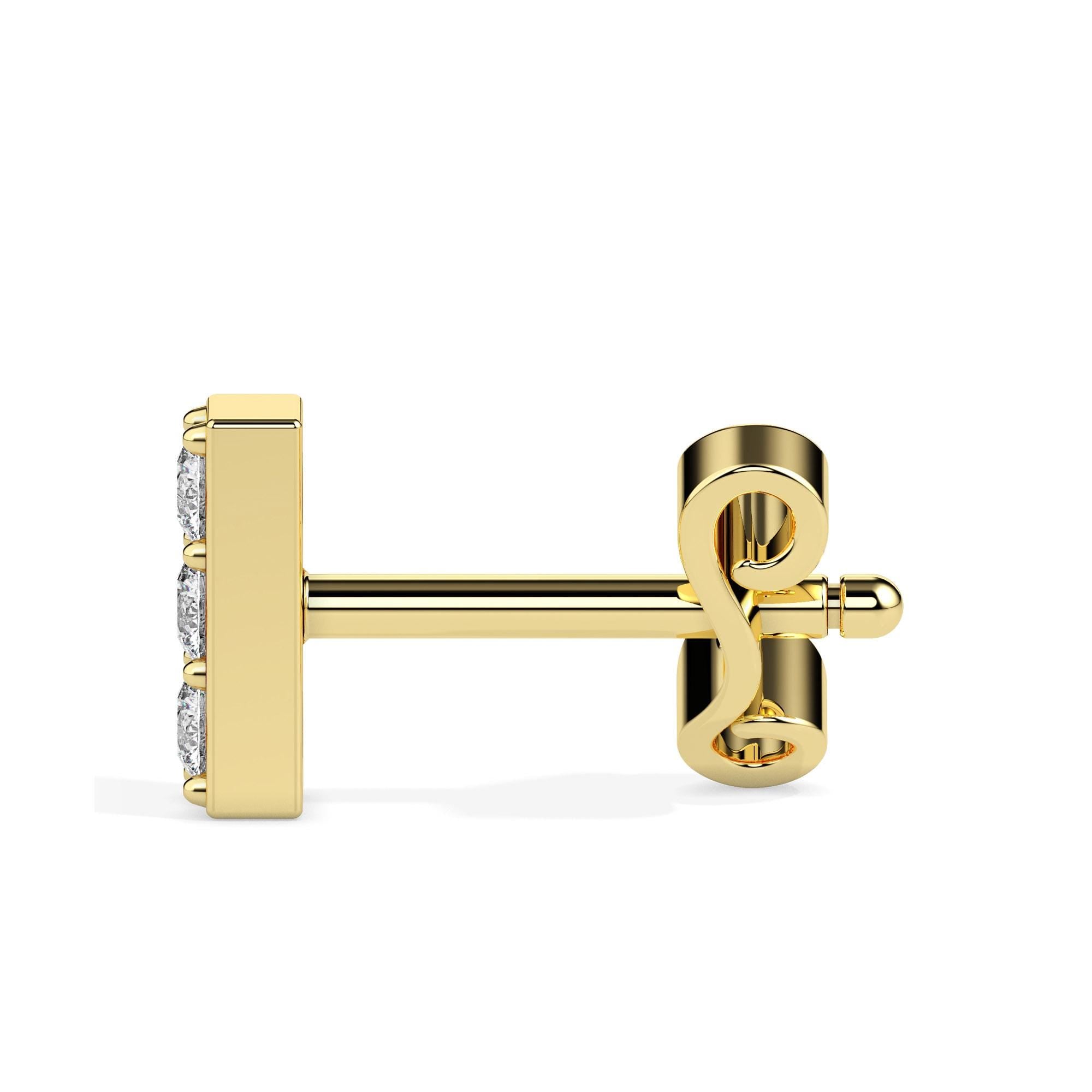 Diamond Bar Stud Earrings