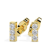 Diamond Bar Stud Earrings