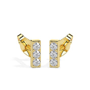 Diamond Bar Stud Earrings