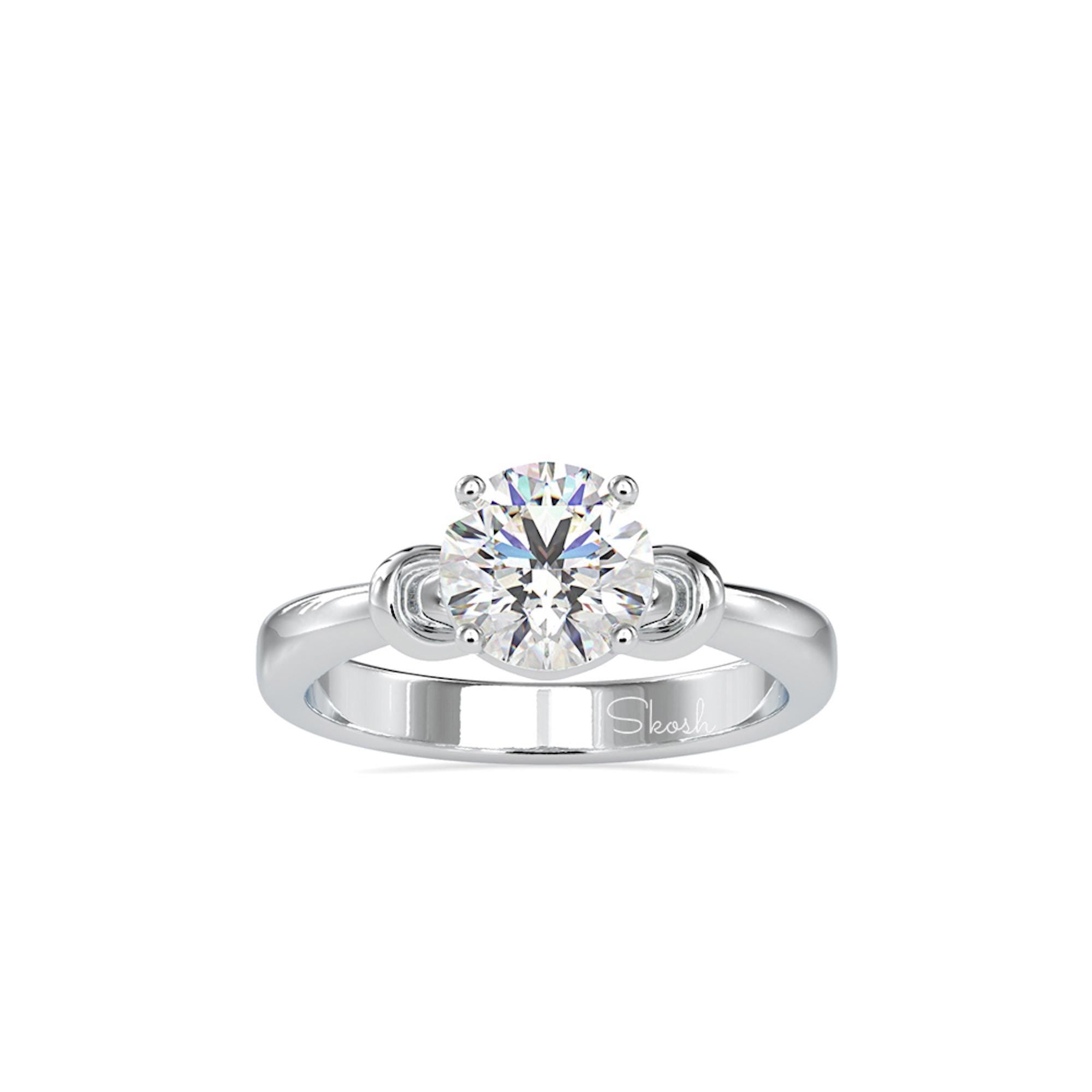 Infinity Heart 1.20 CTW Round Cut Lab Grown Diamond Engagement Solitaire Ring
