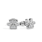 Dog Paw Stud Earrings Diamond