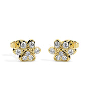 Dog Paw Stud Earrings Diamond