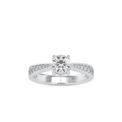 0.83 TCW Round Cut Lab Grown Diamond Engagement Solitaire Ring