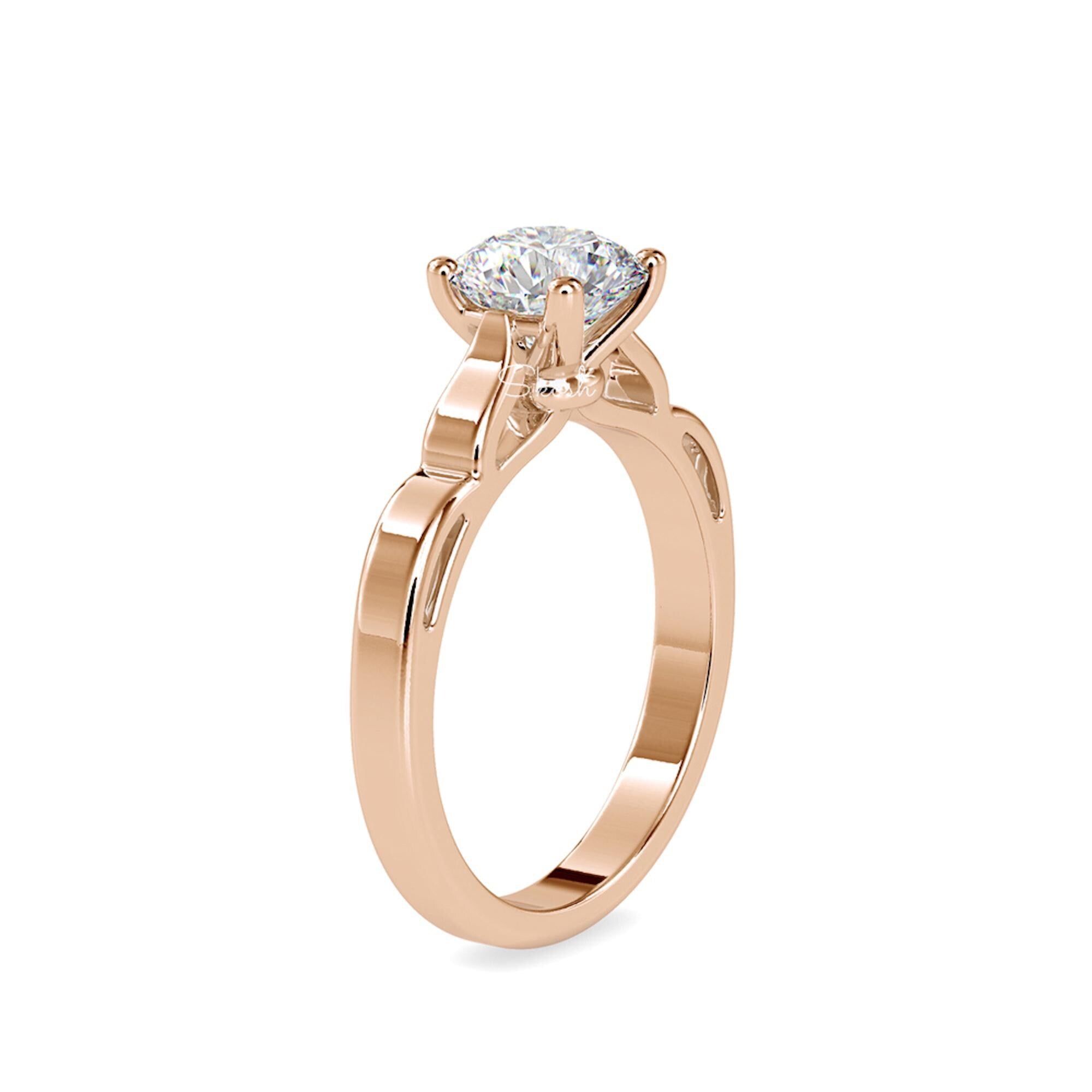 1.20 CTW Round Cut Lab Grown Diamond Engagement Solitaire Ring