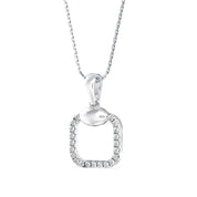 Dainty Square Geometric Diamond Charm Pendant