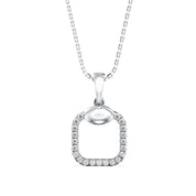 Dainty Square Geometric Diamond Charm Pendant