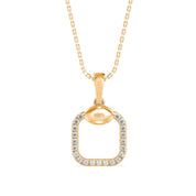 Dainty Square Geometric Diamond Charm Pendant