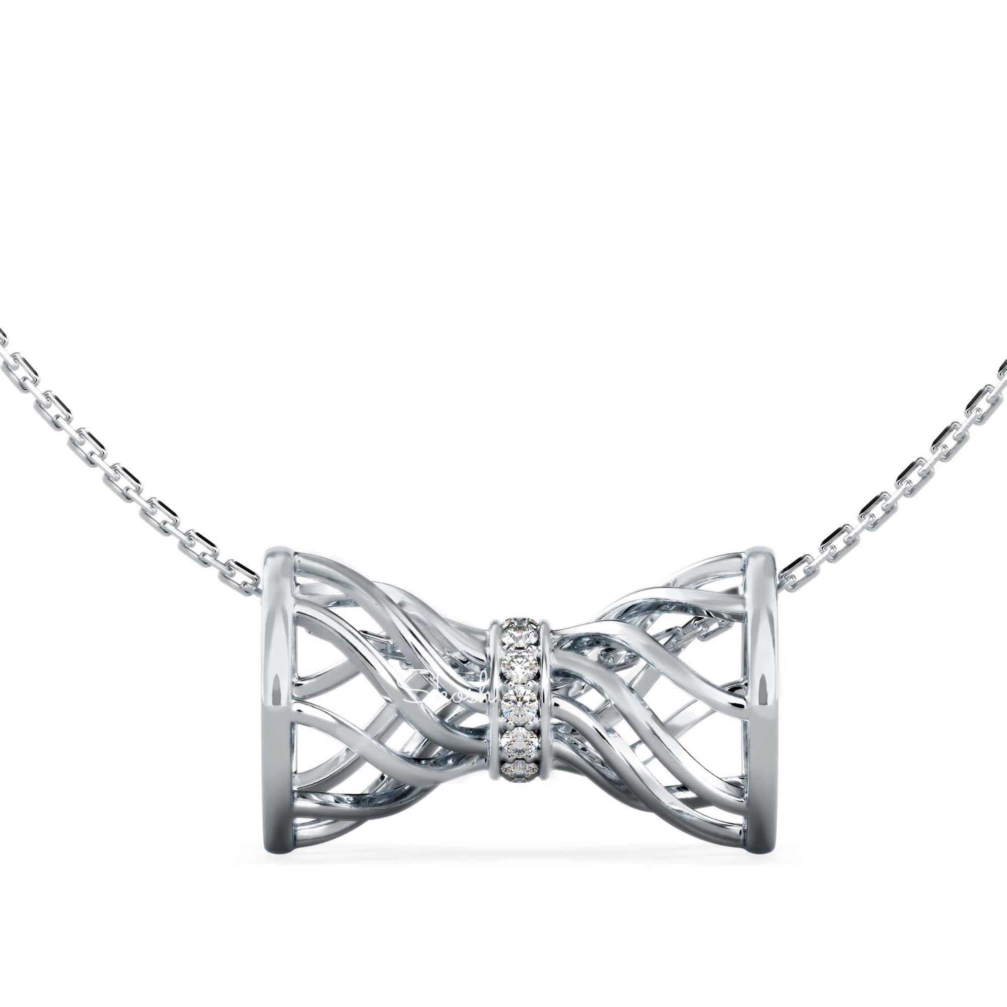 3D Drum Charm Diamond Pendant Necklace