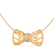 3D Drum Charm Diamond Pendant Necklace