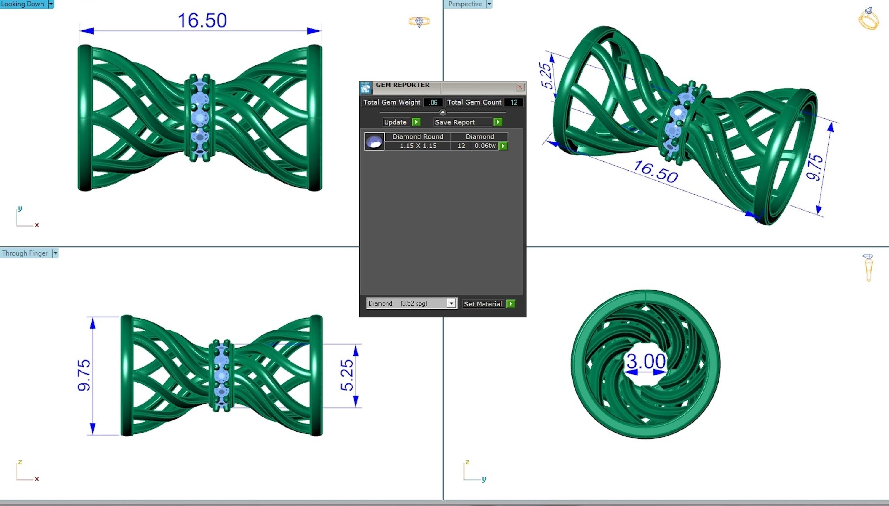 3D Drum Charm Diamond Pendant Necklace