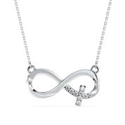 Infinity Cross Diamond Charm Pendant Necklace
