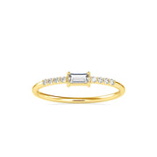 Baguette Lab Grown Diamond Half Eternity Wedding Band