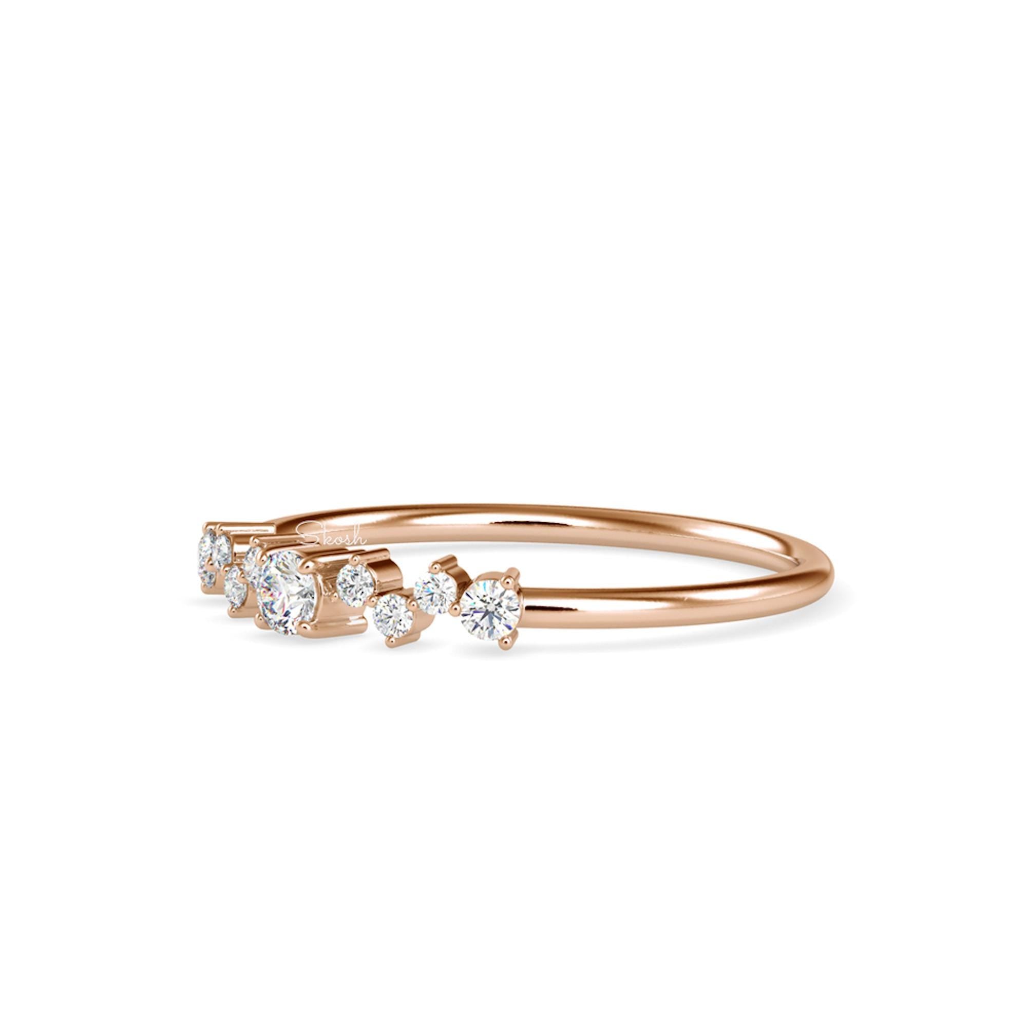 Round Cut Lab Grown Diamond Wedding Band