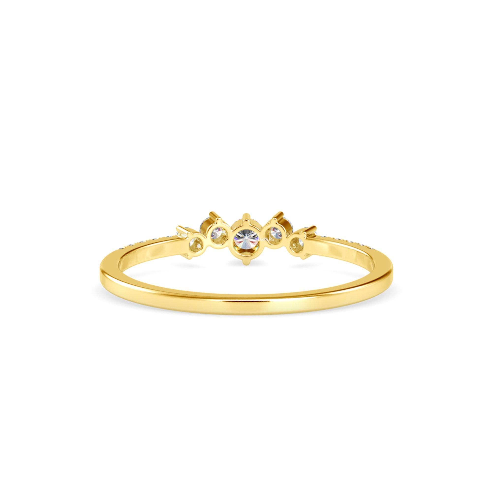 Minimal Round Cut Lab Grown Diamond Wedding Band