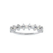 Minimal Marquise Round Cut Lab Grown Diamond Wedding Band