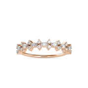Minimal Marquise Round Cut Lab Grown Diamond Wedding Band