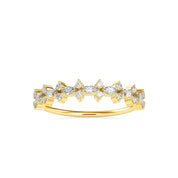 Minimal Marquise Round Cut Lab Grown Diamond Wedding Band