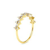 Minimal Marquise Round Cut Lab Grown Diamond Wedding Band