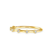 Round Cut Lab Grown Diamond Delicate Stacking Ring - Wedding Band
